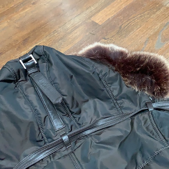 Gorski Down Cost with Mink Collar & Leather Details - Picture 3 of 4